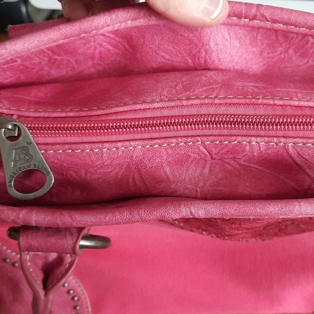 Montana West American Bling Pink Leather & Canvas Purse - Picture 7 of 7